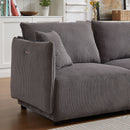 Modern Minimalist Corduroy Combination Sofa With 2 Comfort Cushions With USB & C Charging Ports