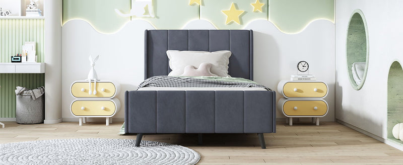 Upholstered Platform Bed Velvet