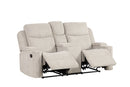 Galya - Motion Loveseat With Console - Light Gray