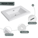 Modern Freestanding Bathroom Vanity With Resin Sink & Soft Close Cabinet Doors