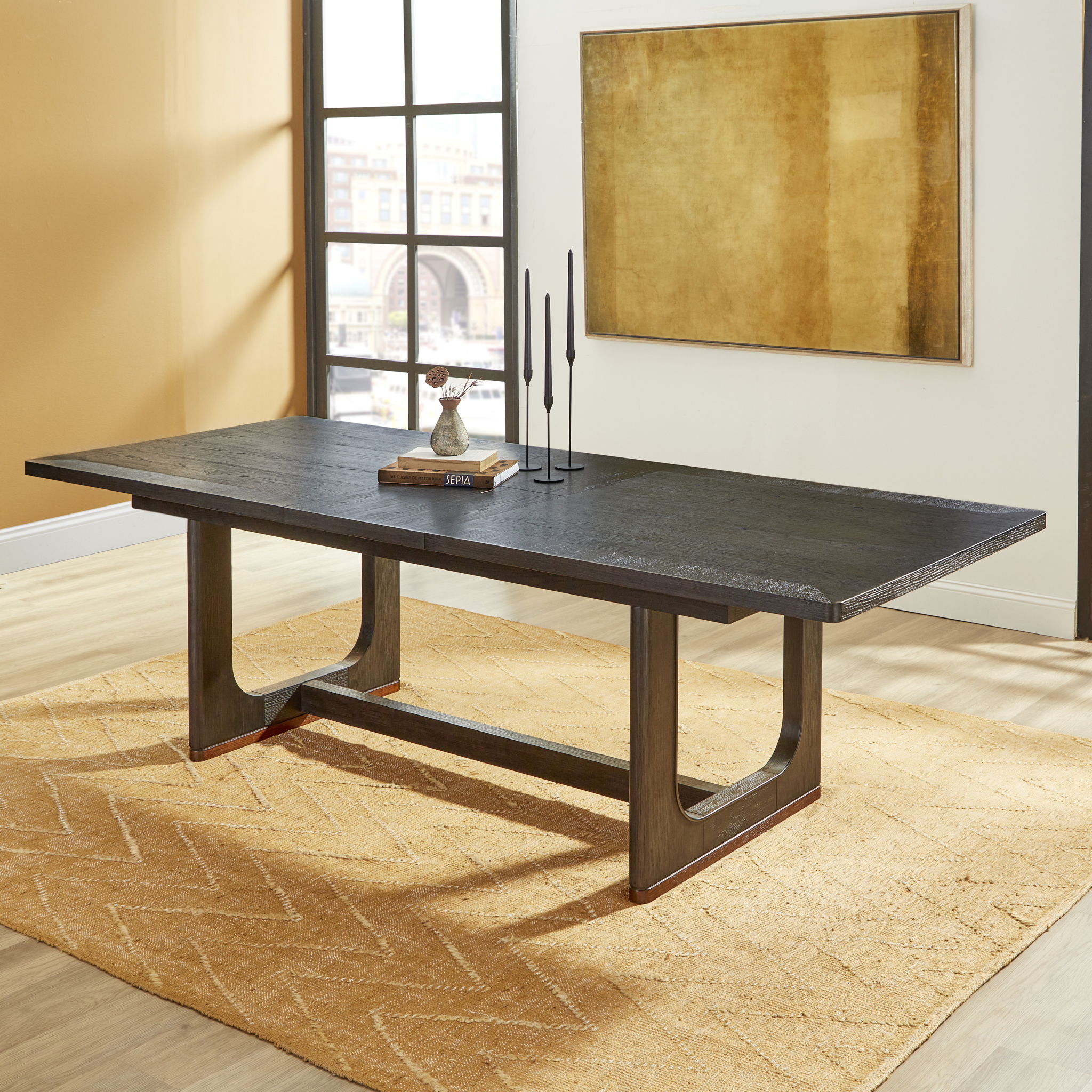 Waterfall - Rectangular Dining Table - Deep Ebony