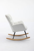 Teddy Fabric Rocking Gilder Nursery Chair For Living Room Indoor - Ivory