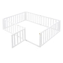 Full Size Wood Daybed Frame with Fence, White(OLD SKU:WF289662AAK)