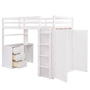 Loft Bed With Drawers, Desk, And Wardrobe