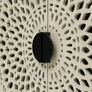 Hollow Carved 2 Door Accent Cabinet Sideboard Buffet Storage Cabinet With Adjustable Shelf For Entryway Living Room Bedroom - Natural