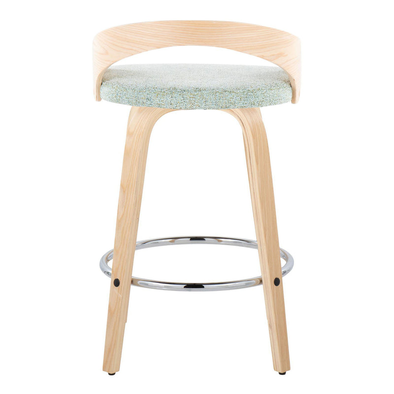 Grotto - Contemporary Fixed Height Counter Stool With Swivel With Round Footrest (Set of 2)