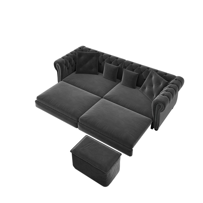 3 In 1 Pull Out Convertible Sleeper Sofa Bed