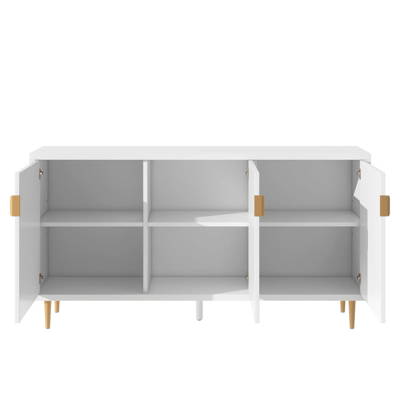 Modern TV Stand With 3 Doors And Adjustable Shelves