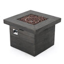 Anchorage - Wood Square Fire Pit 40, 000 Btu - Gray