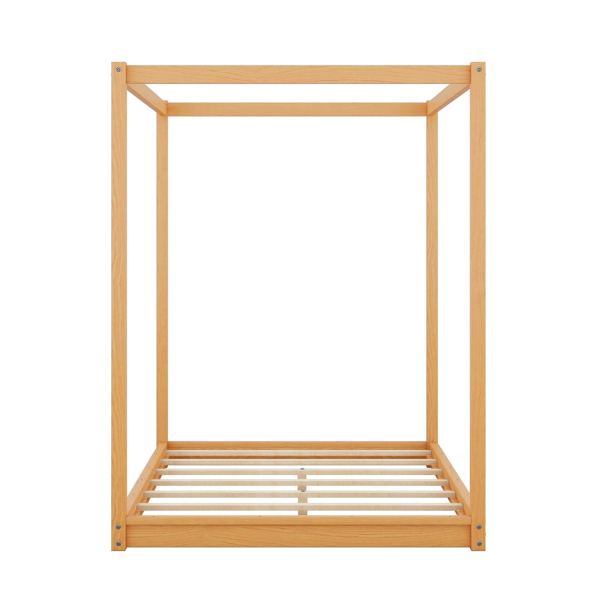 Full Size Canopy Platform Bed with Support Legs,Natural - Atlantic Fine Furniture Melbourne FL
