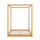 Full Size Canopy Platform Bed with Support Legs,Natural