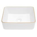 Modern European Style Ceramic Rectangular Vessel Bathroom Sink