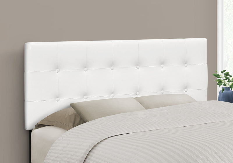 Full Size Headboard Only Upholstered Leather Look - White