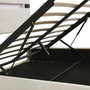 Full Size Upholstered Bed with LED Light and Integrated Bluetooth Audio System, Modern Platform Bed with Hydraulic Storage System and USB Port, Velvet , Beige