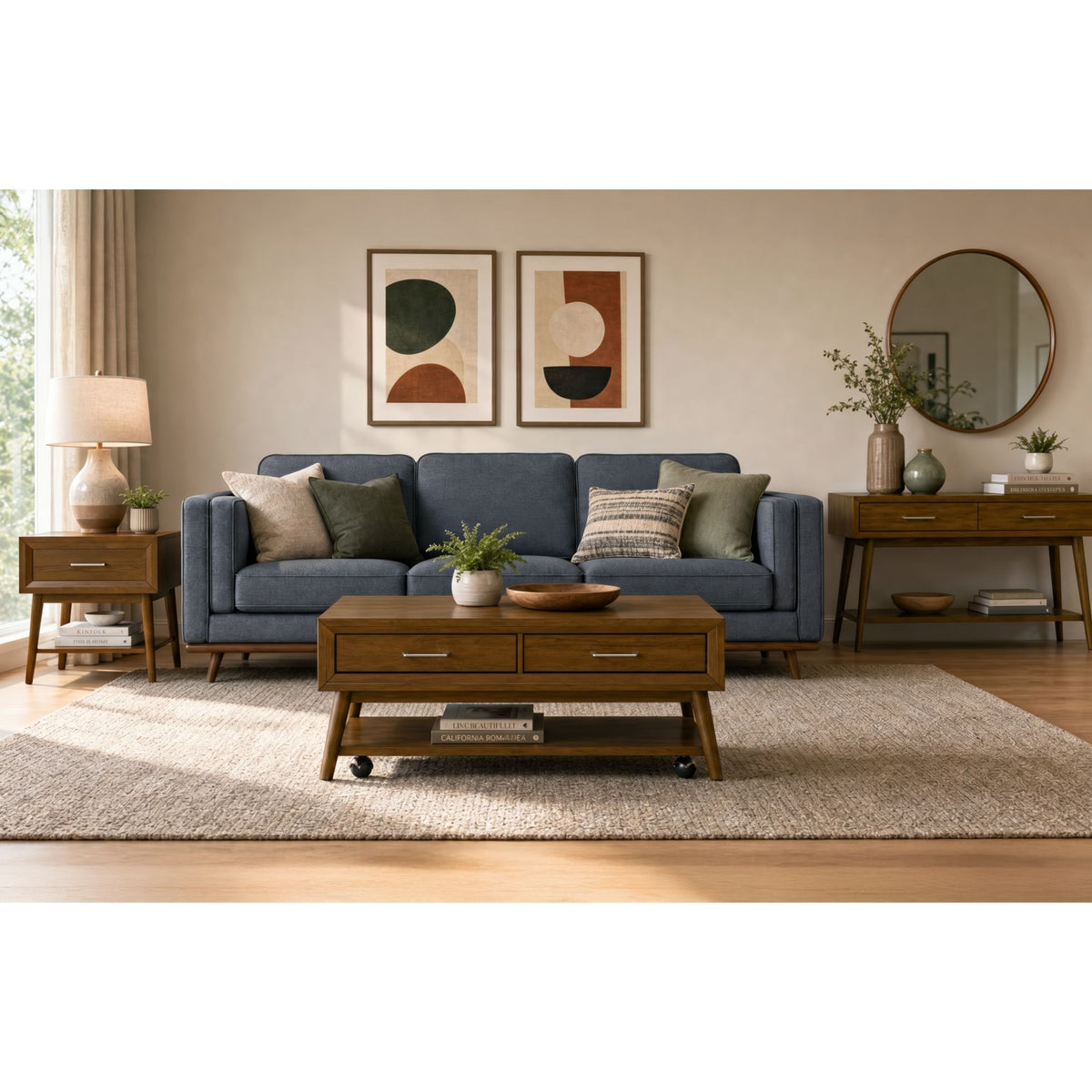 Santa Barbara 3 Piece Occasional Table Set (Coffee Table, End Table & Sofa) in Walnut by Elements International, view 14