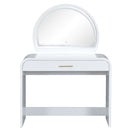 Makeup Vanity Table With Mirror Touch Screen Lighted Mirror, Dressing Table With Drawer For Bedroom - White