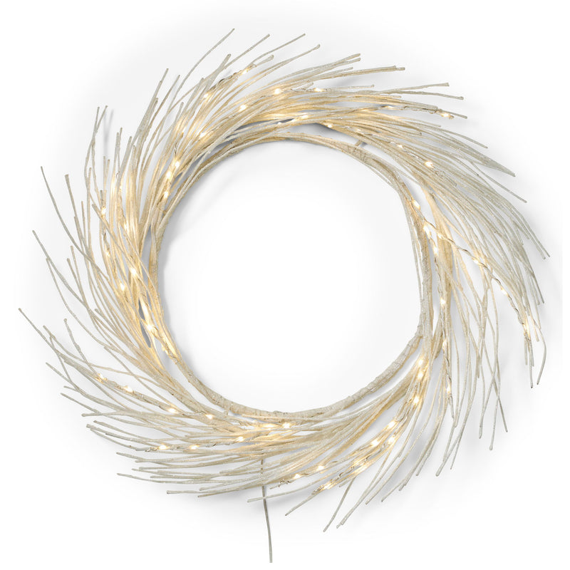 Paper Wreath With LED - White