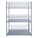 Full-Full-Full Metal  Triple Bed  with Built-in Ladder, Divided into Three Separate Beds,Gray(OLD SKU:LP000297AAE)