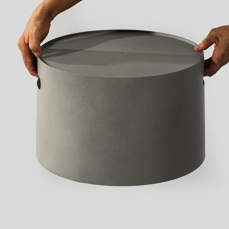 Steel Propane Tank Cover Round Tank Holder Hide Away Side Table - Gray