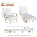 3 In 1 Convertible Folding Sofa Bed With Adjustable Backrest And Pillow