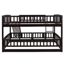Low Bunk Bed With Slide, Fence And Ladder