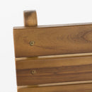 Outdoor Foldable Wood Dining Chair With Slat Design (Set of 2)