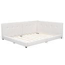 Modern Upholstered Platform Bed With USB Ports And LED Belt