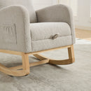 Rocking High Back Glider Chair With Retractable Footrest, Side Pocket