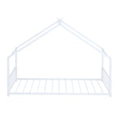 Twin Size Metal House Bed, White