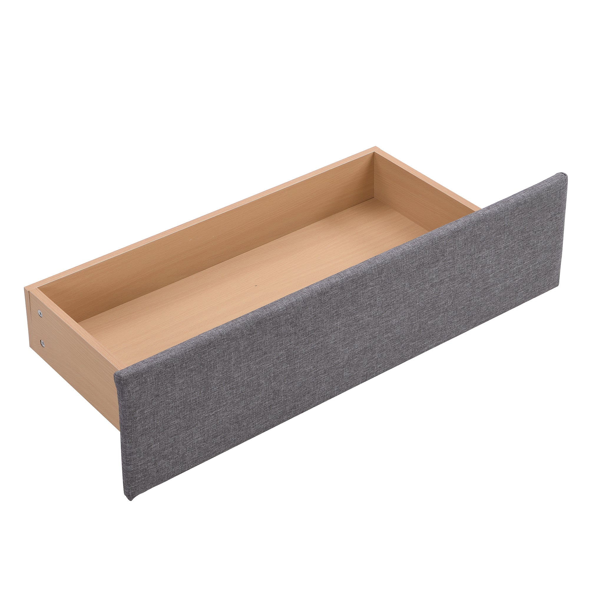Full Size Upholstered Bed with LED Light and 4 Drawers,  Modern Platform Bed with a set of Sockets and USB Ports, Linen Fabric, Gray - Atlantic Fine Furniture Melbourne FL