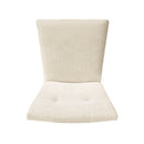 Modern Indoor Wood Dining Set With Chairs And Table, Rubber Wood, 6 Piece - Cream / Walnut