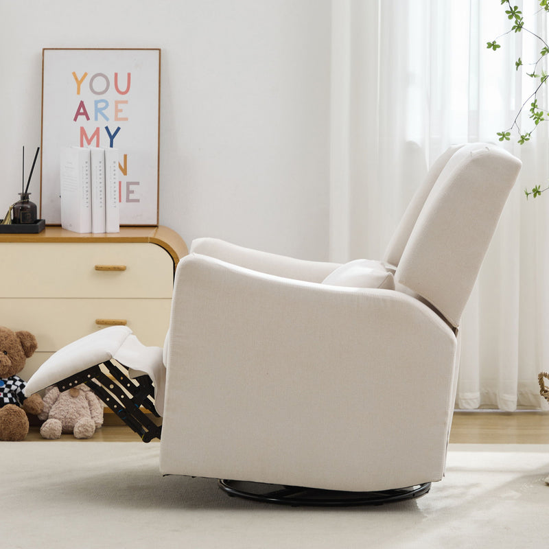 Wide Wingback Swivel Rocker Recliner Chair For Living Room