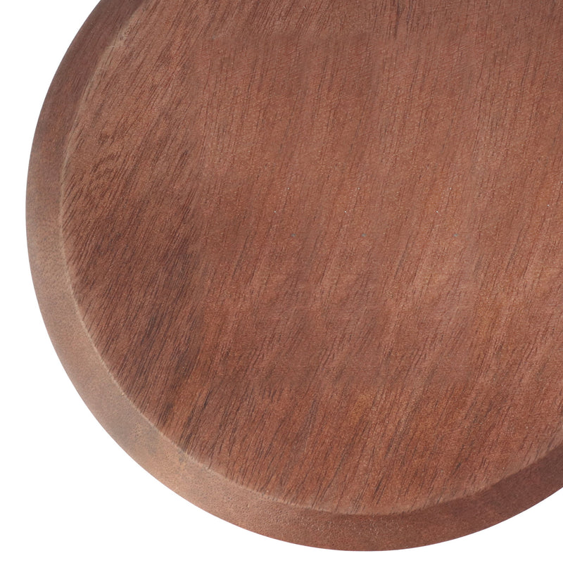 Boho Handcrafted Mango Wood Hurricane Candle Holder With Tempered Glass And Metal Accents - Brown