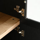 Mid Century Modern Style Tall Display Cabinet With Glass Doors For Collectibles - Black