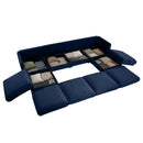 Contemporary Elegant White Chenille Sofa With Storage And Ottoman