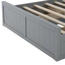 Elegant and Functional Full Size Wood Bed with 4 Drawers and All-in-One Cabinet and Shelf, Grey