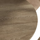 Modern Farmhouse Round Dining Table Solid Wood Rubberwood Antique Finishing Rustic Look Distressed Look Wire Brushed For 4 Seaters - Grayish Brown