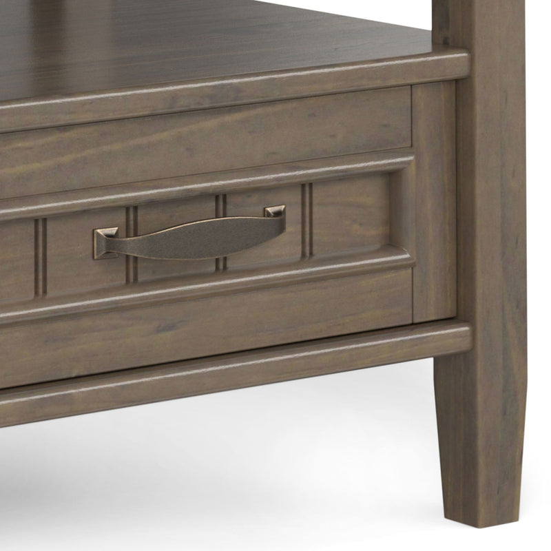 Lev - End Table With Bottom Drawer - Smoky Brown