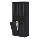 Modern Bathroom Storage Cabinet With Two Laundry Baskets, One Drawer, Adjustable Shelf