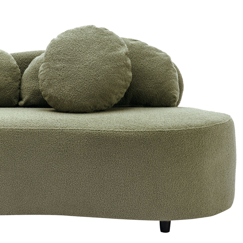 Modern Living Room Sofa Lamb Velvet Upholstered For Home