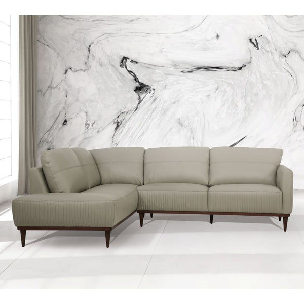 Tampa - Sectional Sofa - Airy Green Leather - 33"