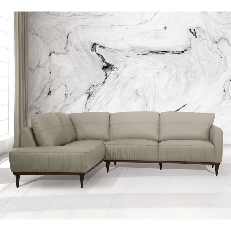 Tampa - Sectional Sofa - Airy Green Leather - 33"