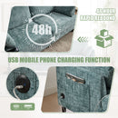 Chenille 2 Seater Sofa With LED Light, USB Charging Port, And Storage Bag