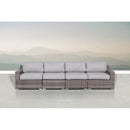 Contemporary Outdoor Rattan Wicker Sectional Seating Group With Cushions
