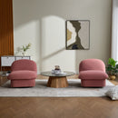 Pumpkin Shaped Swivel Accent Chair, 360 Degree Rotation For Living Room