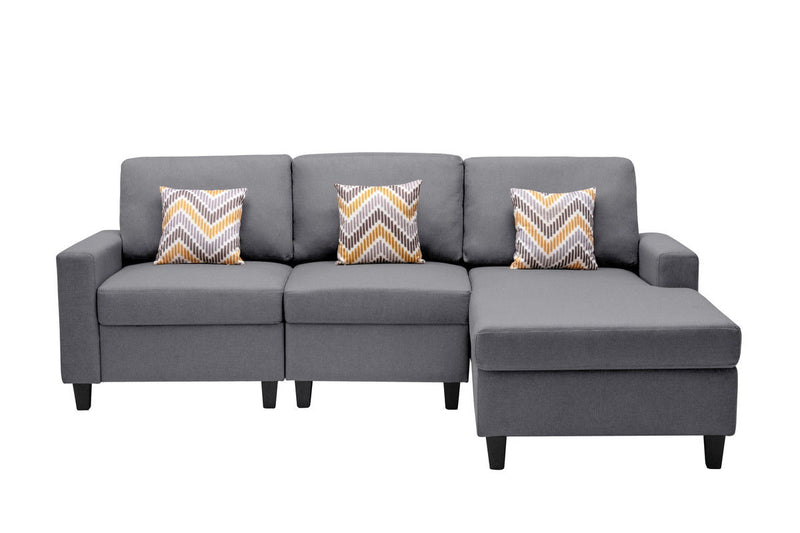 Nolan - Fabric 3 Piece Reversible Sectional Sofa