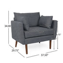 Luminate - Upholstered Fabric Club Chair With Tapered Legs And 2 Accent Pillows