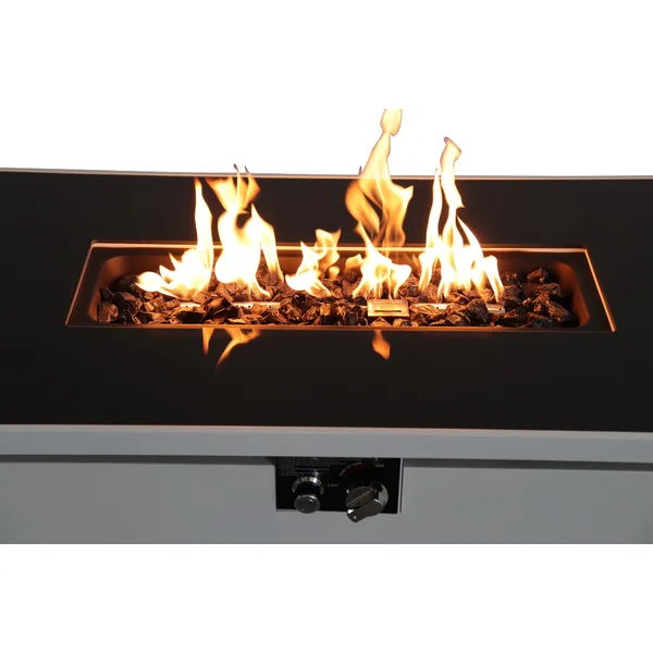 Rectangular Fire Pit With Frame Elegant Design