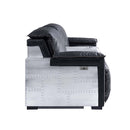Misezon - Recliner - Black Top Grain Leather & Aluminum - Atlantic Fine Furniture Inc