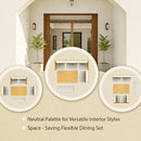 Farmhouse Solid Wood Dining Nook Set For 6, Space Saving High Top Corner Table With Bench & Chairs - Natural / White